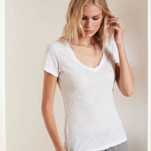 James Perse Sheer Slub V Neck